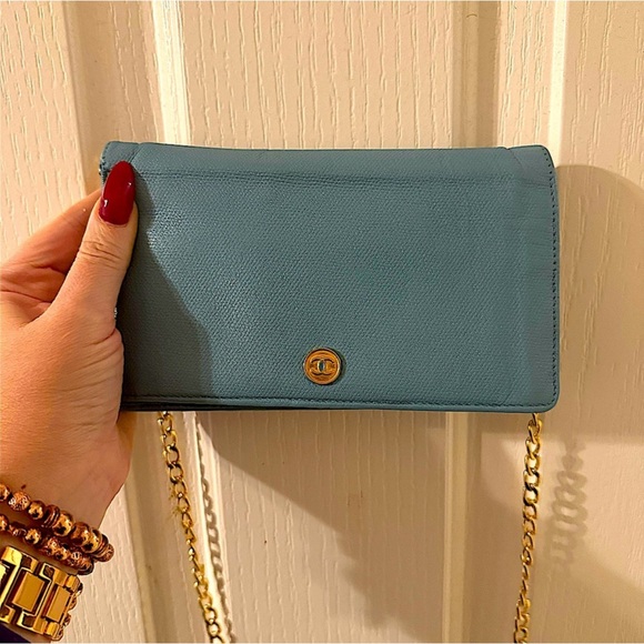 Chanel Blue along Wallet With Unbranded Chain - Picture 3 of 16